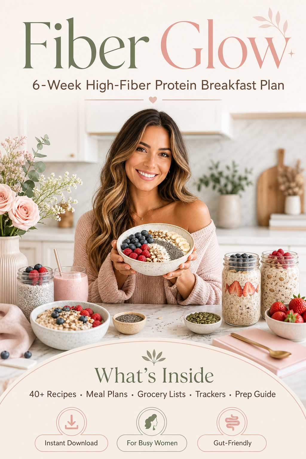 Fiber Glow — 6-Week High-Fiber, High-Protein Plan for All-Day Energy, Flat Belly & Glowing Skin