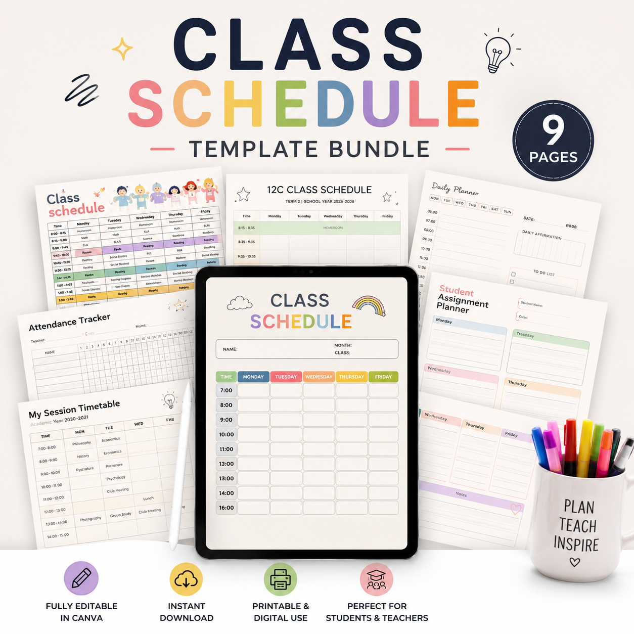 class schedule template