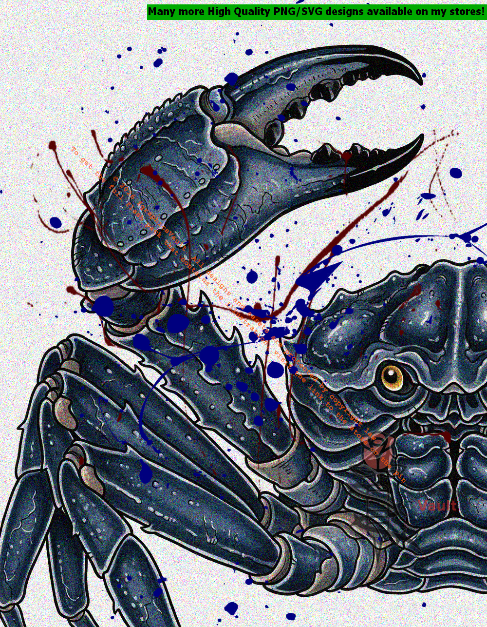 Japanese folklore inspired samurai crab tattoo artwork