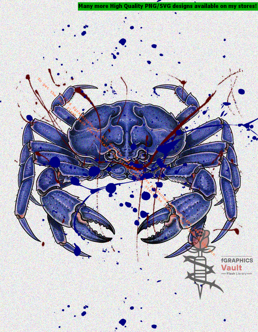 Heikegani warrior crab flash design for custom irezumi tattoos
