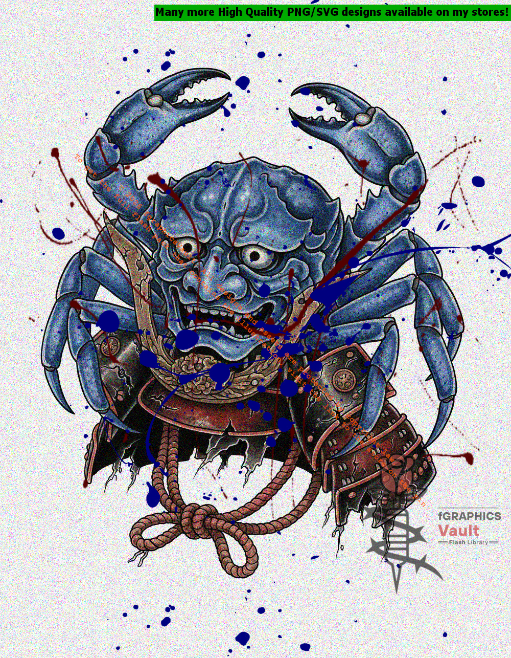 Stylized samurai crab shell motif inspired by the Battle of Dan-no-ura