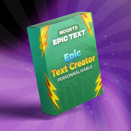 MOGRT texte moderne Premiere Pro avec glow, flicker et light sweep personnalisable