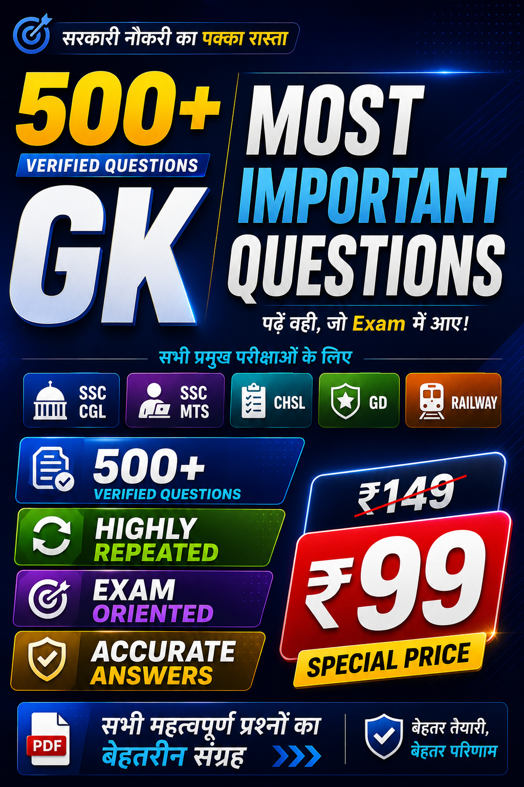 🔥 500+ Most Important GK Questions PDF 🎯 Most Repeated Questions for Competitive Exams