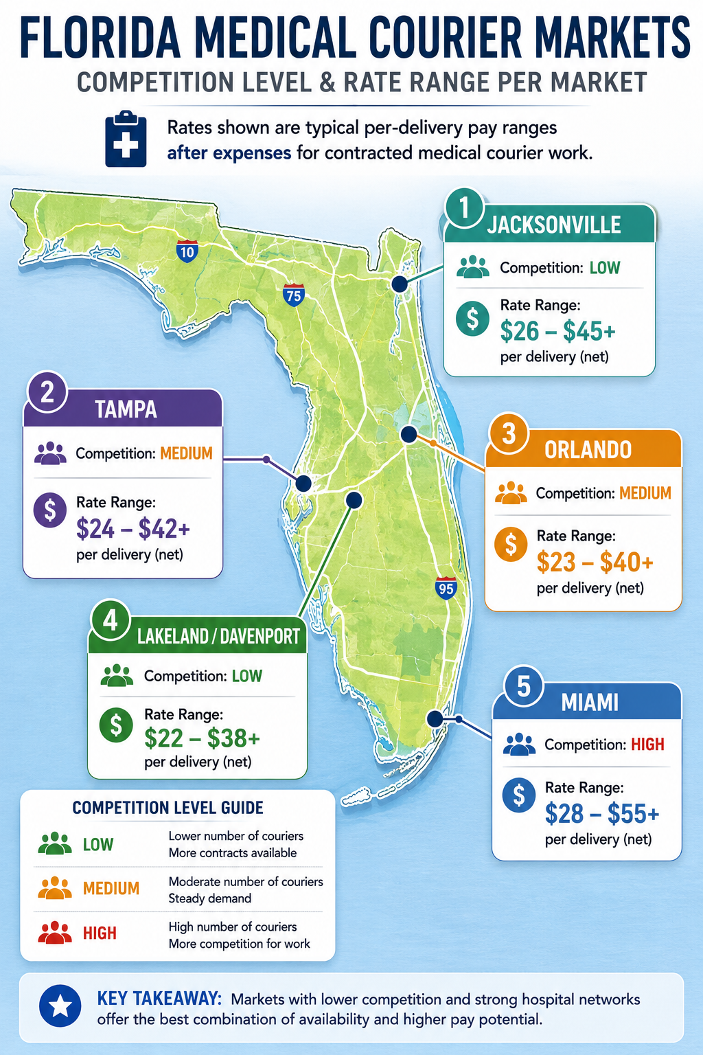 Florida Medical Courier Market Map 2026 Chart