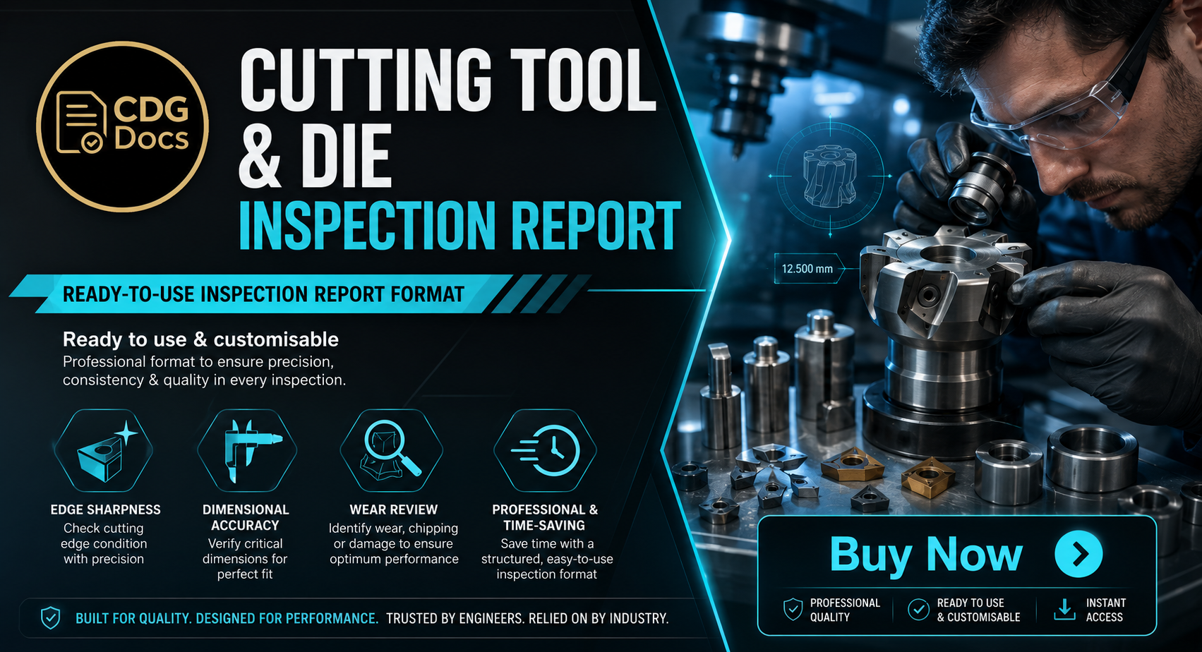 Tool Insection Cutting Tool Die Inspection Report Template | Manufacturing Tool ...