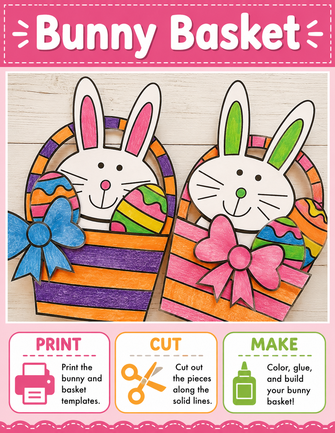 Easter Craft | Bunny Basket Paper Craft Activity