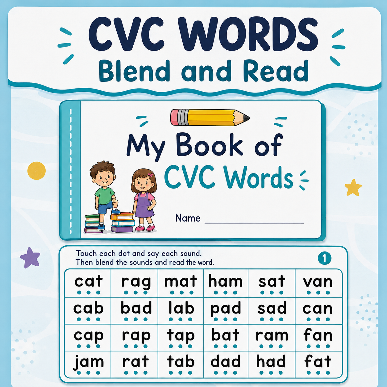 CVC Words Practice | Blending & Reading Science of Reading Activities