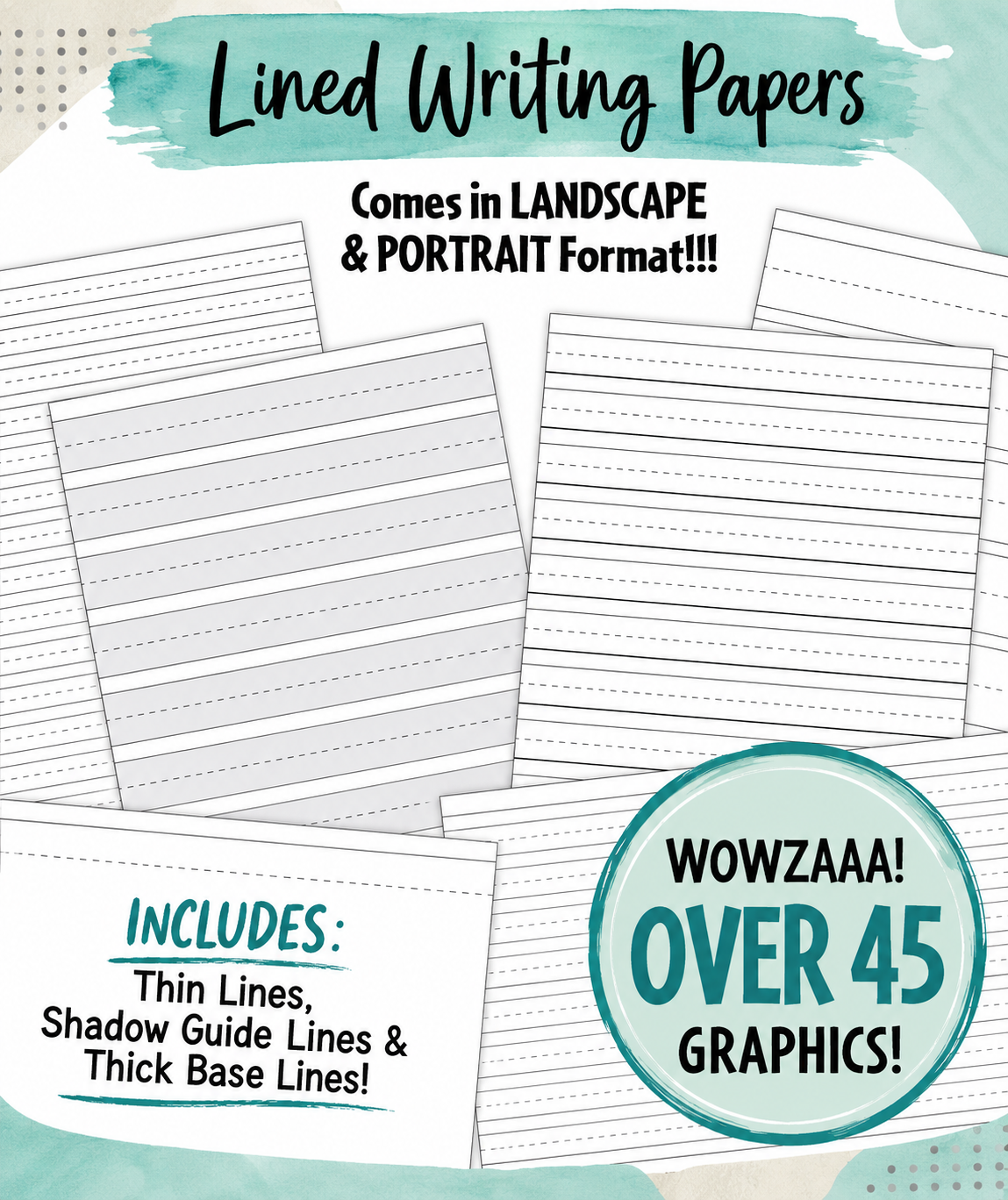 Lined Writing Papers Clipart | Zip-A-Dee-Doo-Dah Designs Writing Templates