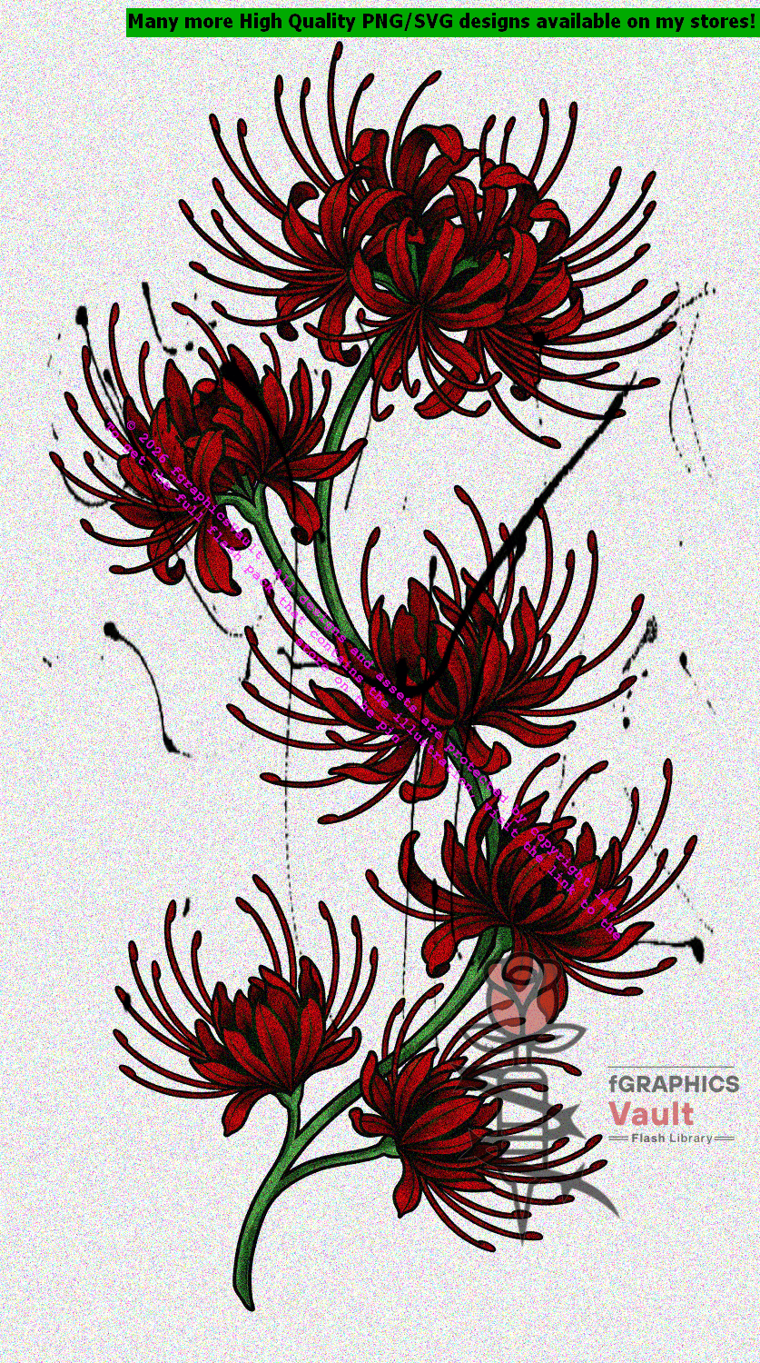 Traditional Irezumi-inspired Red Spider Lily design