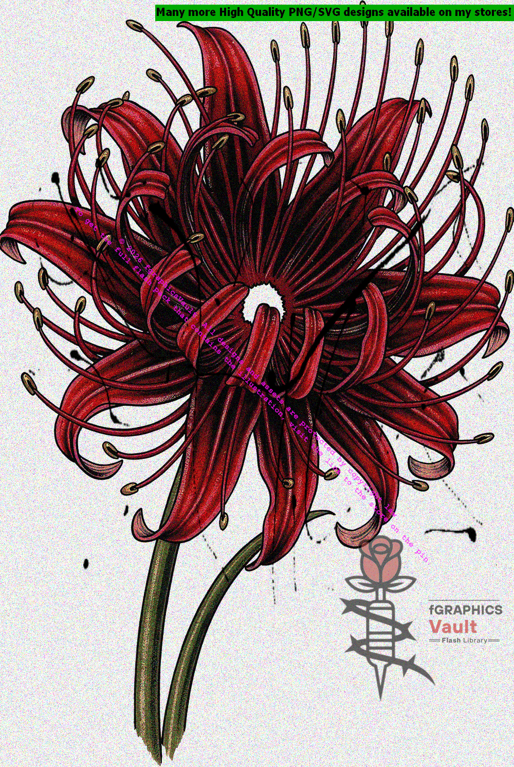 Higanbana flash illustration from Japanese Flower Spider Lily Flash Pack Vol-1