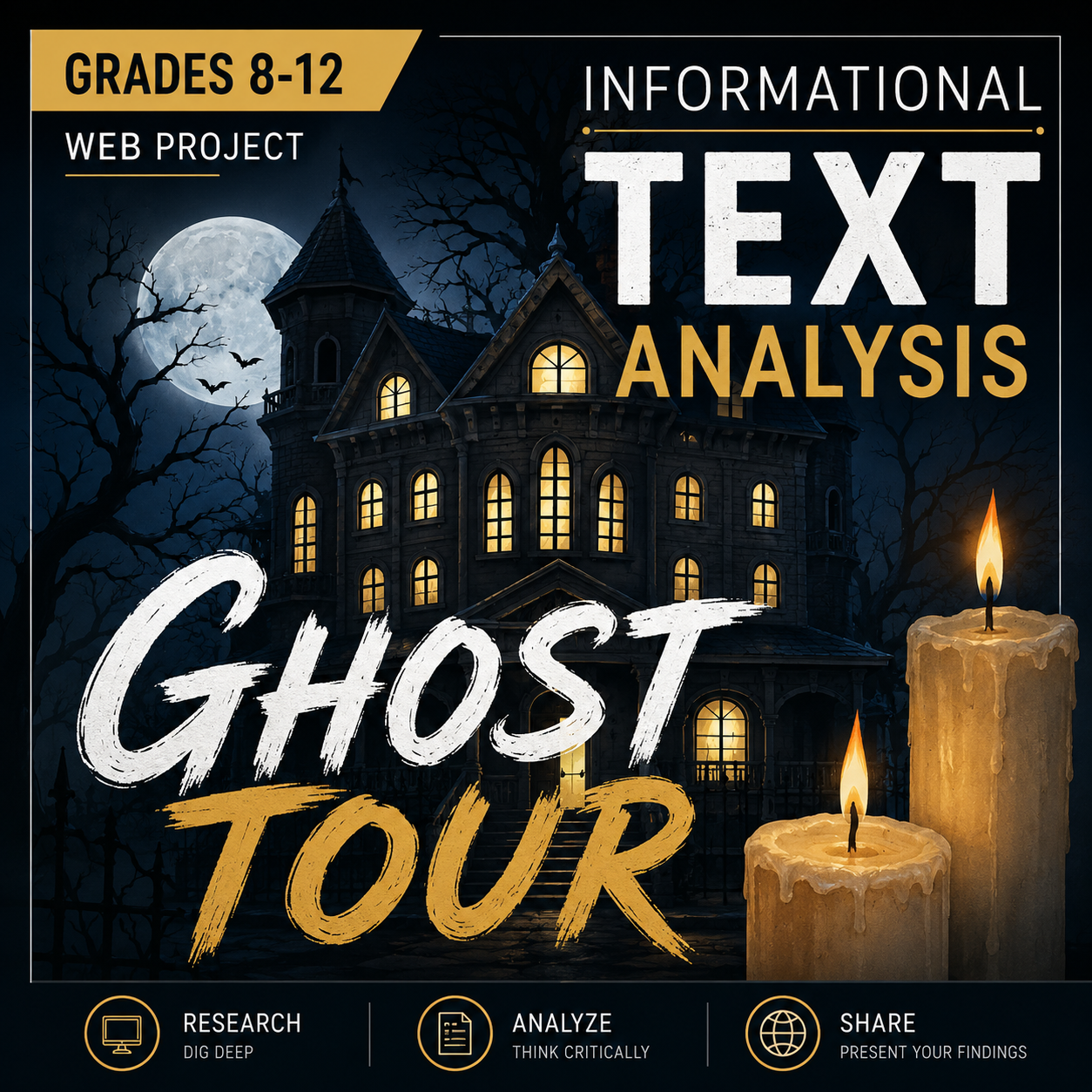 Informational Text | Nonfiction ELA | Ghost Tour WebQuest-Style Reading Activity