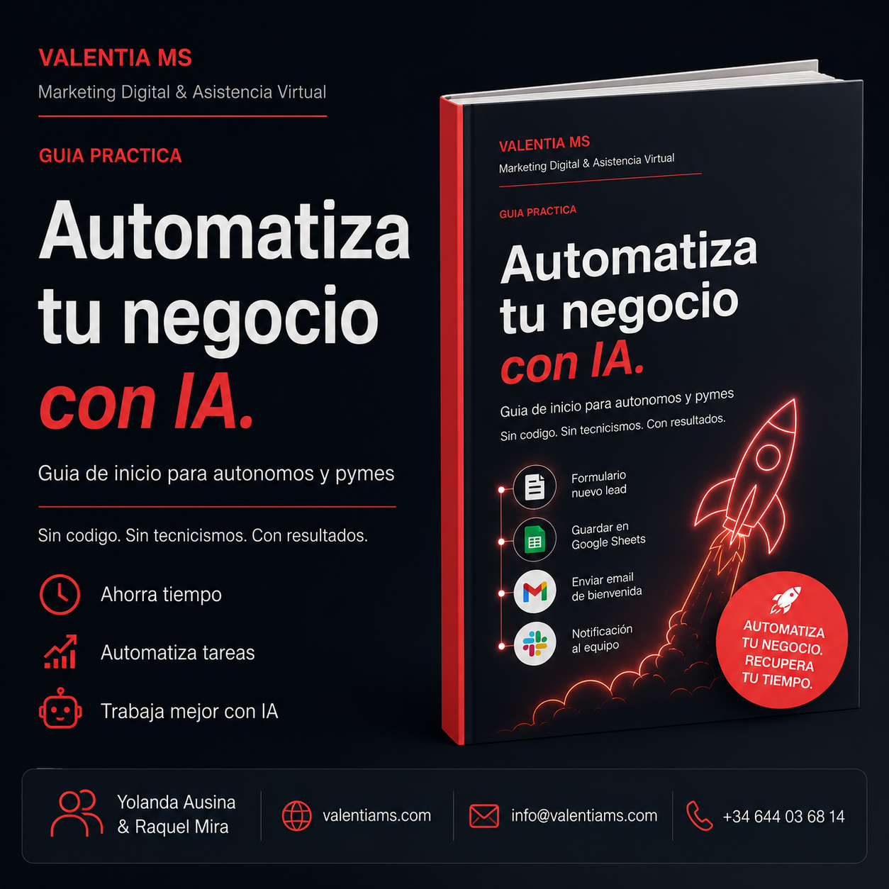 Portada guía Automatiza tu negocio con IA — Valentia MS