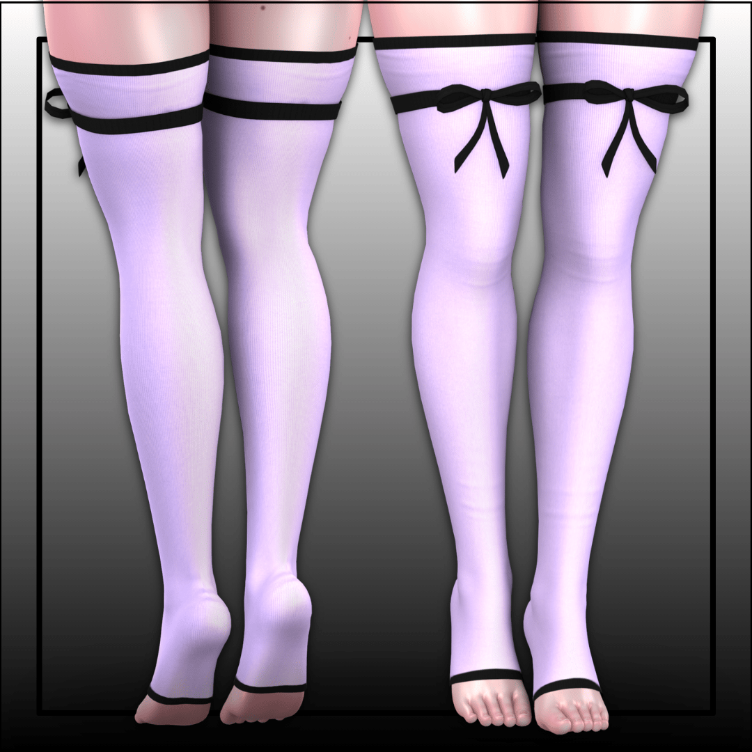 Ribbon thigh highs