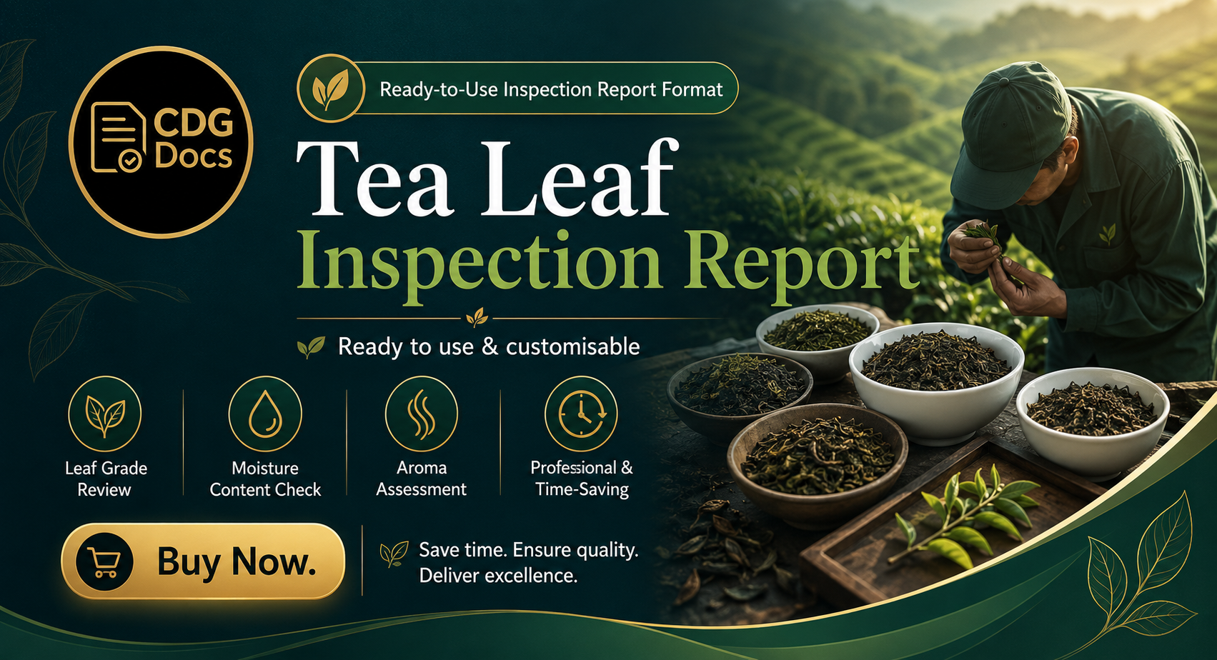 First Report Tea Tea Leaf Inspection Report Template | Tea Quality Grading Checklist ...