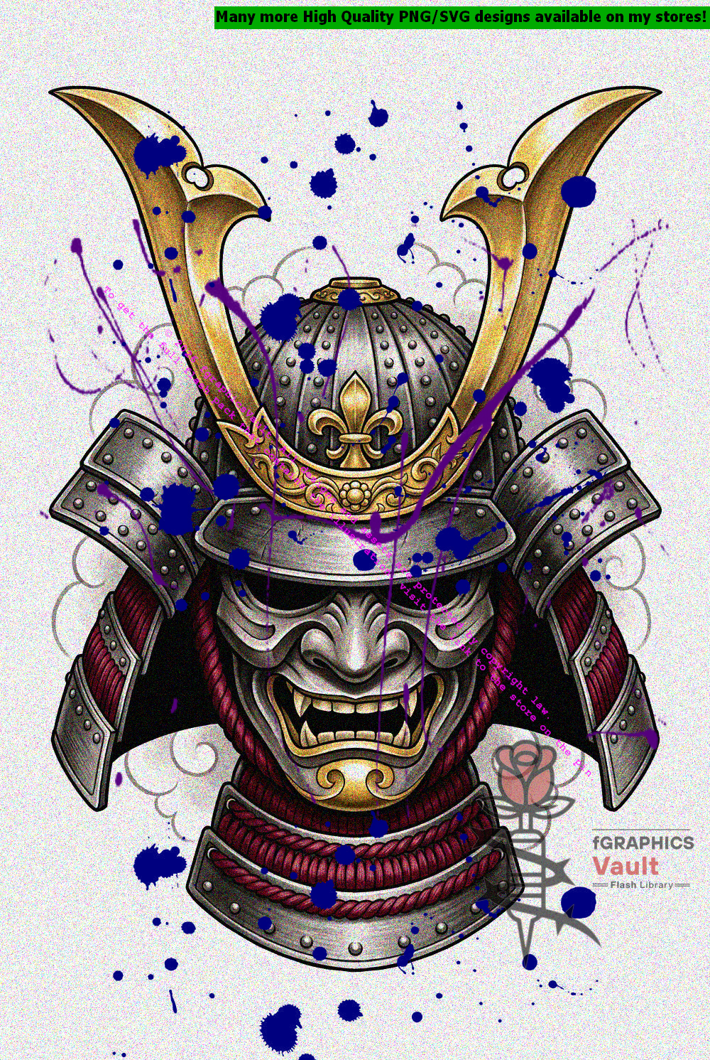 Ornamental samurai kabuto flash reference for custom irezumi artwork