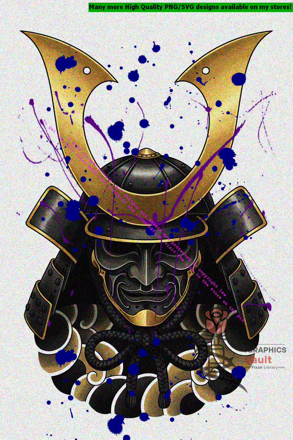 Sengoku era kabuto tattoo reference design for Japanese tattoo projects