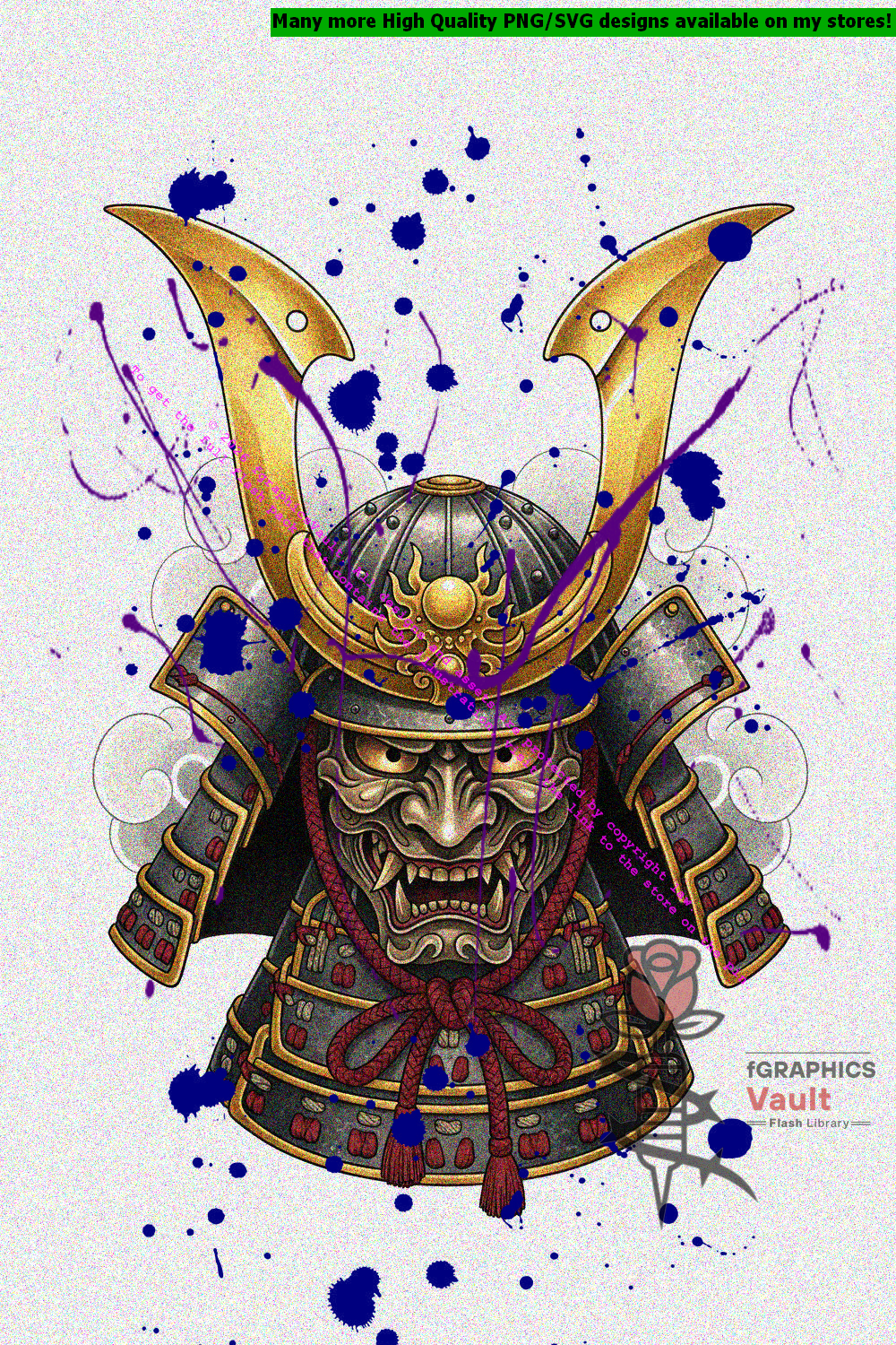 Samurai warrior helmet tattoo reference with decorative crest silhouette