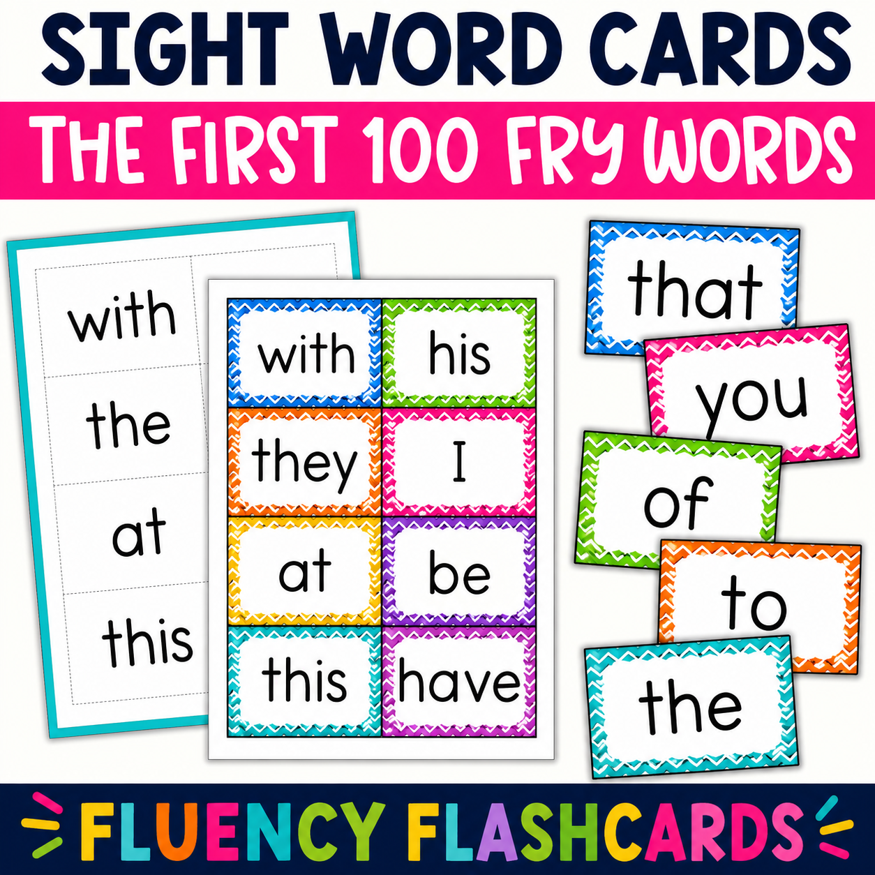 Fry Sight Words Flash Cards | The First 100 High-Frequency Words