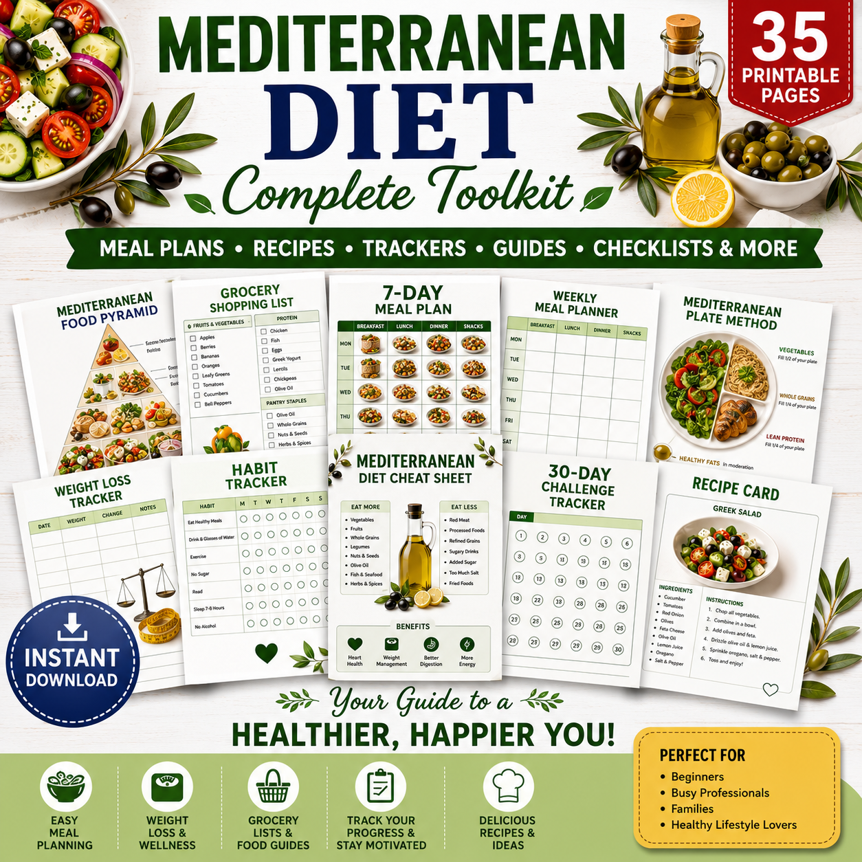 Mediterranean Diet Printable Bundle