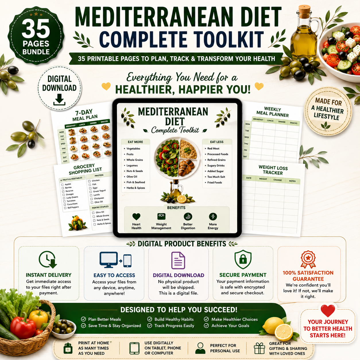 Mediterranean Diet Printable Bundle