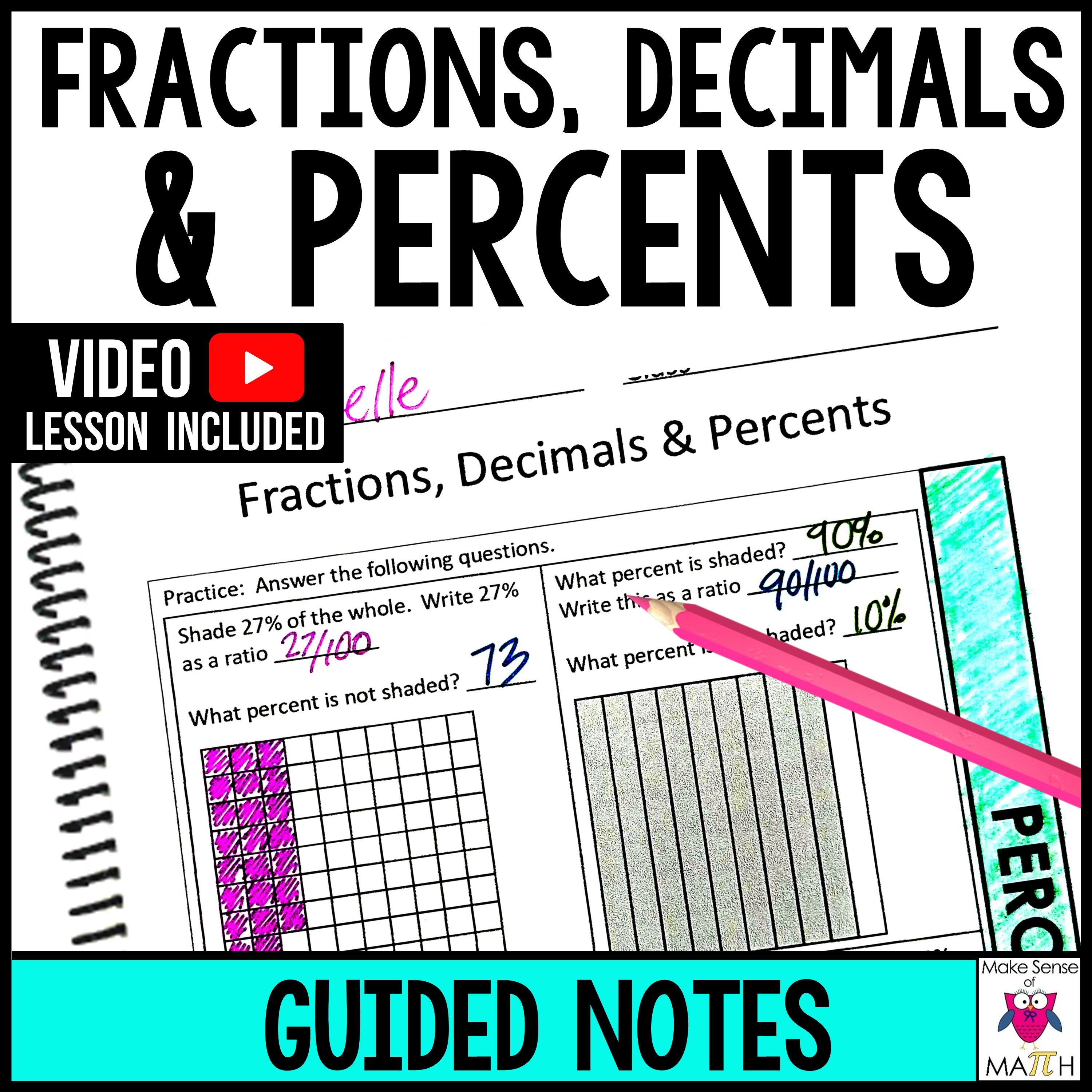 Converting Notes Page Math Converting Fractions, Decimals, and Percents Guided Notes
