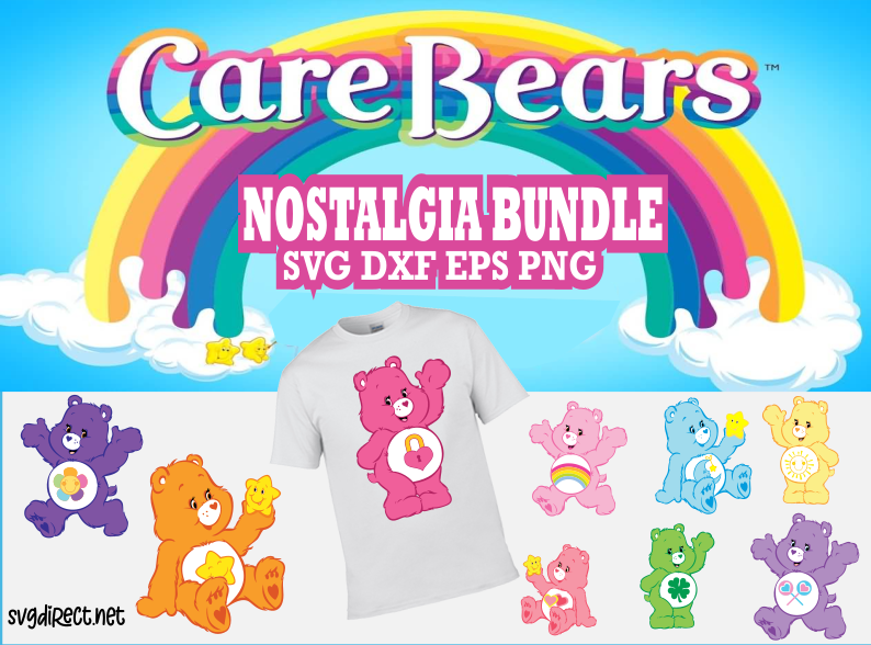 Care bears svg bundle for cricut and silhouette machines