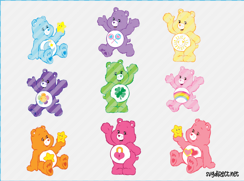 care bears nostalgia cutting files bundle