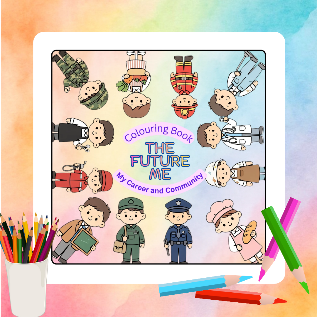 Dream Big. Color Bright. Discover Your Future!    Introduce young learners to exciting careers and the amazing people who help make every community a better place. The Future Me: Career & Community Coloring Book features adorable illustrations that inspir