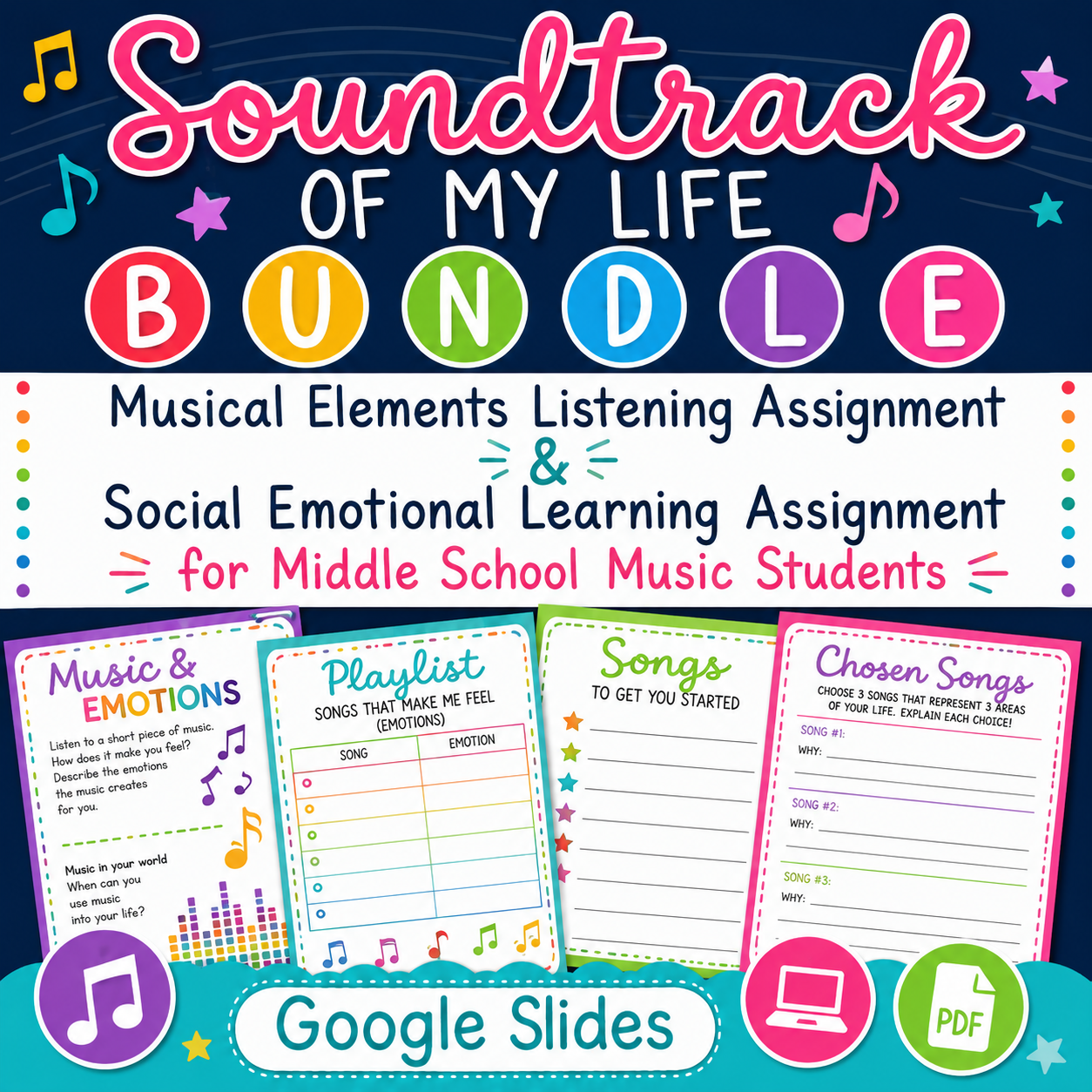 Soundtrack of My Life Bundle | SEL Activities & Elements of Music Analysis