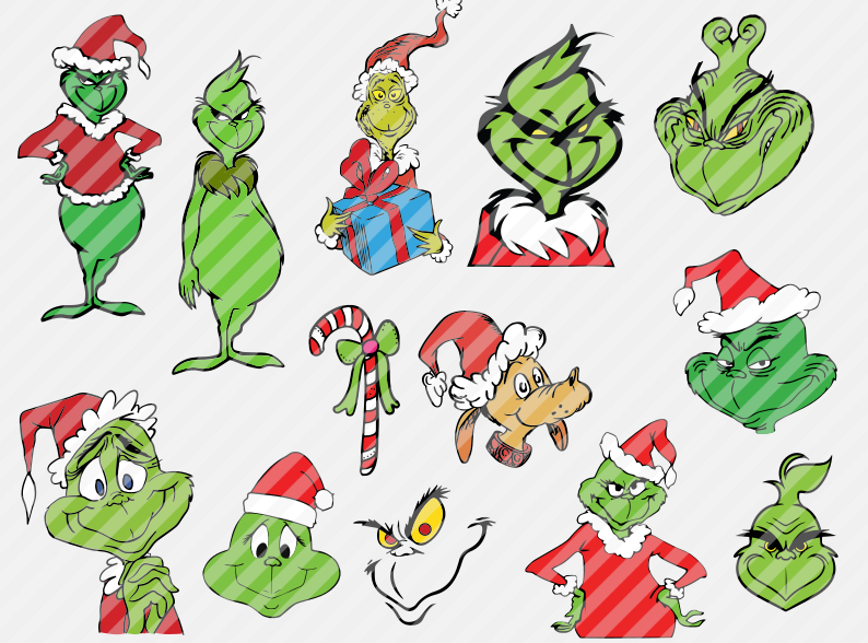 Large Christmas SVG collection featuring holiday characters, festive clipart and Christmas shirt designs