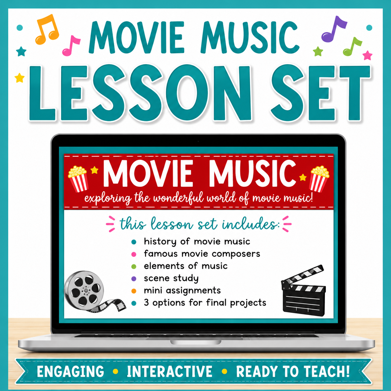 Movie Music Lesson & Project for Google Slides™ | Distance Learning Music Activity