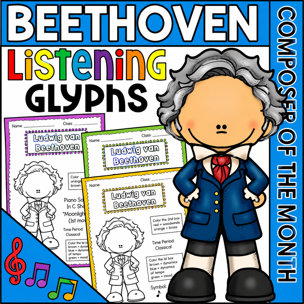 Beethoven Listening Glyphs | Composer of the Month Music Activity