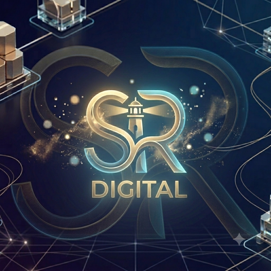 SR DIGITAL company logo for digital services and app development and folower growth