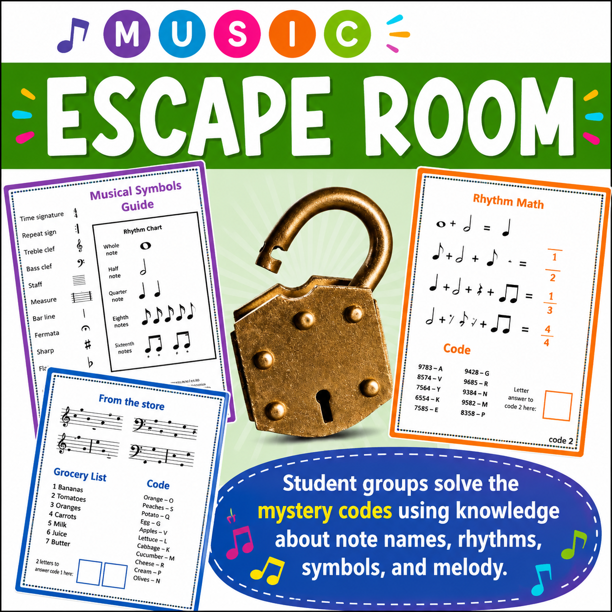 Music Escape Room #1 | Music Theory Team Challenge & Code-Breaking Activity