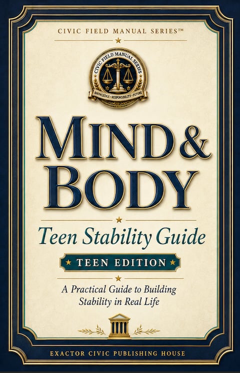Mind & Body: Teen Stability Guide cover from the Civic Field Manual Series by Exactor Civic Publishing House.