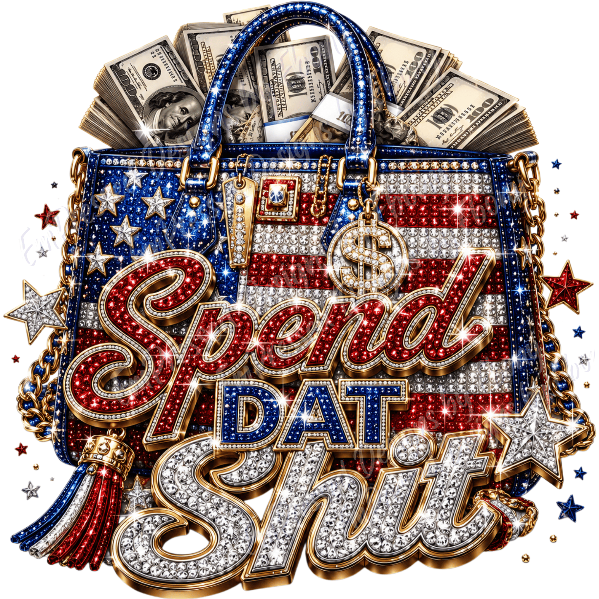 Spend Dat Png Spend Dat Shit PNG | Patriotic Money Bag Design | Fourth of July Luxury ...