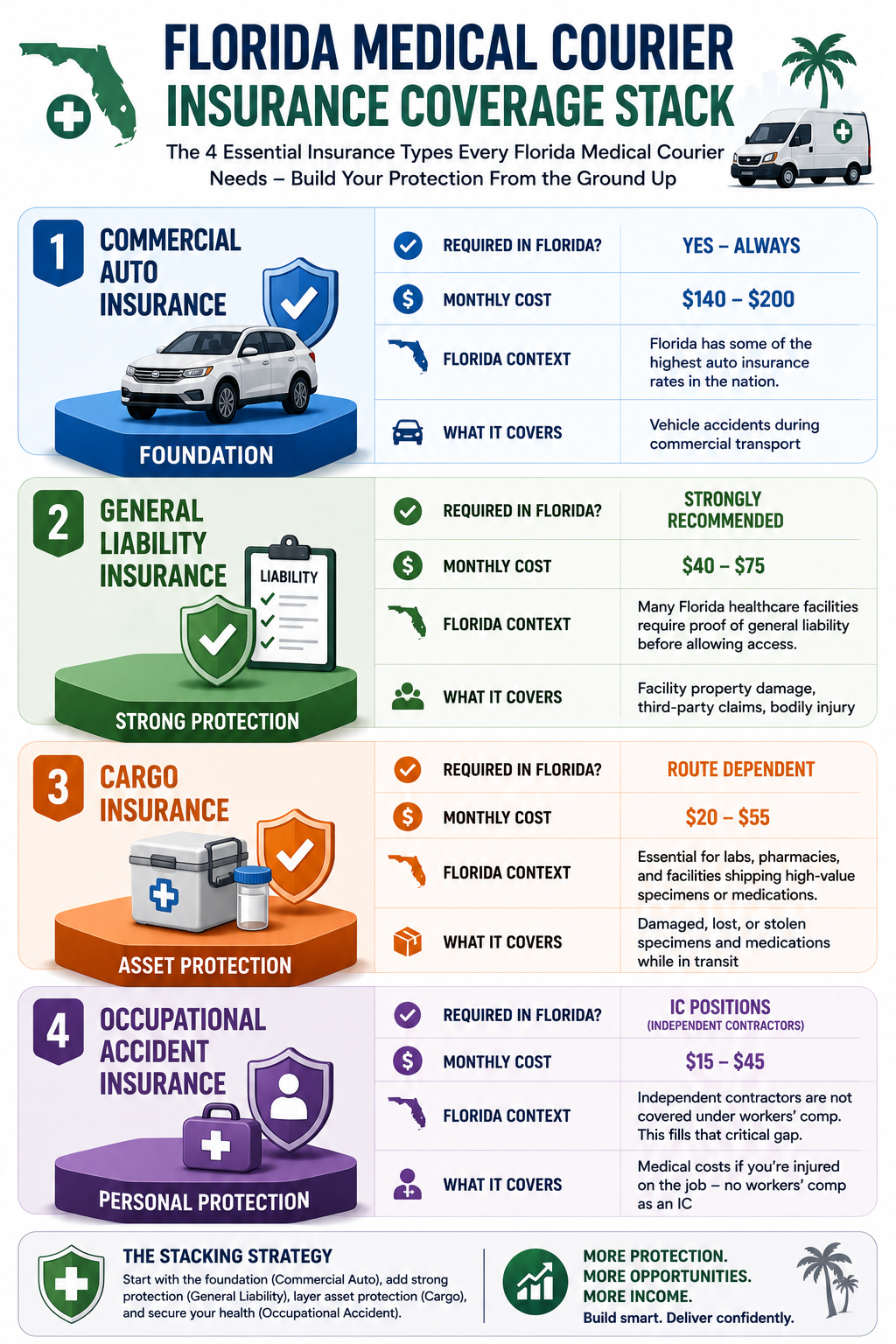 Florida Medical Courier Insurance Coverage Stack Type