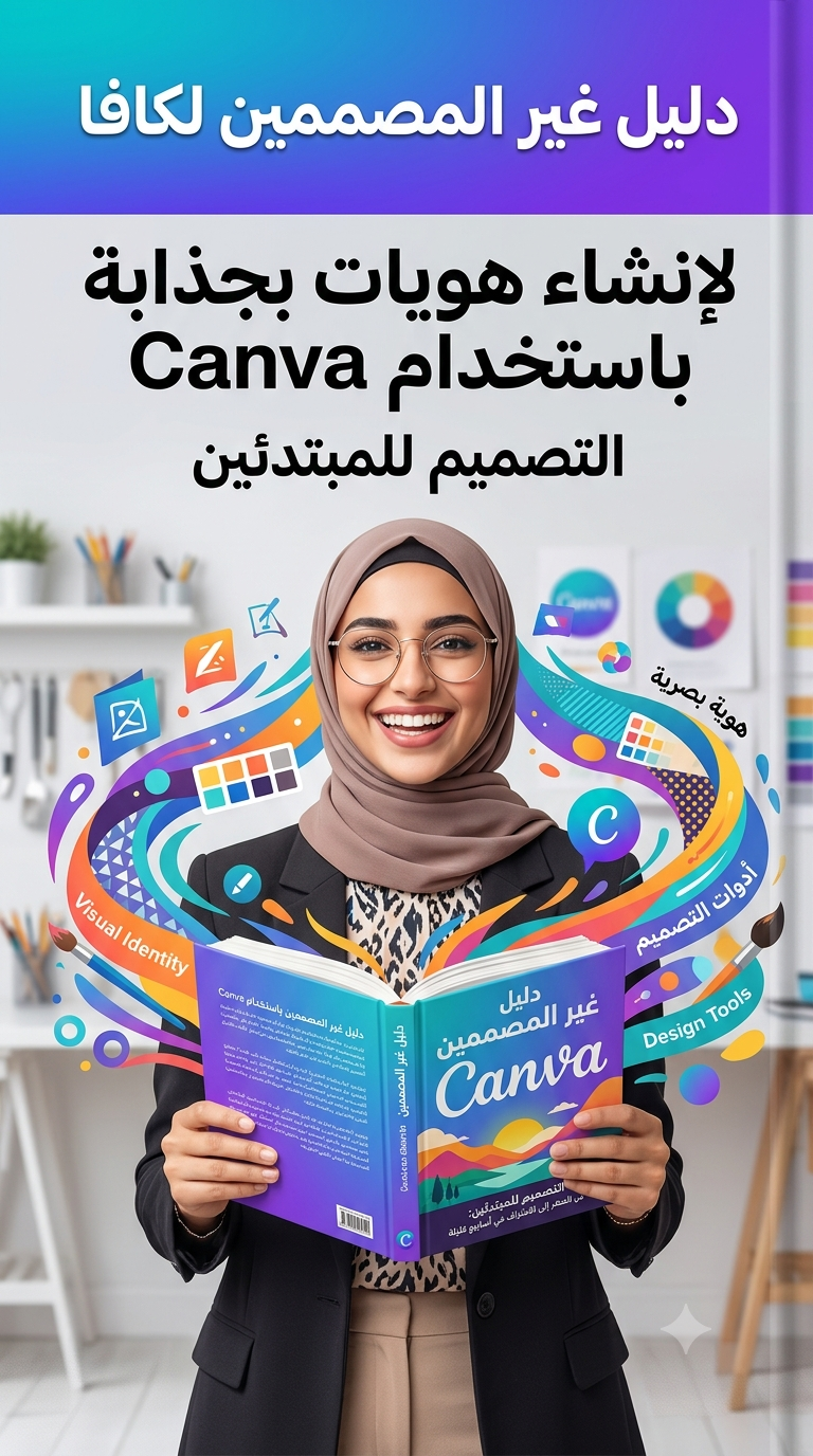 "تحميل كتاب دليل غير المصممين لإنشاء هويات بصرية جذابة باستخدام Canva. تعلم تصميم الجرافيك، الشعارات، وبطاقات العمل من الصفر حتى الاحتراف لرواد الأعمال وصناع المحتوى."
