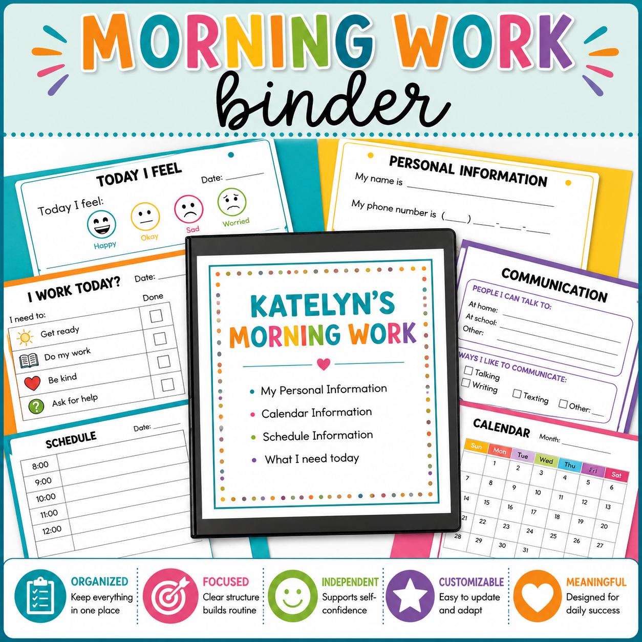 Morning Work Binder | Secondary Special Education Daily Skills & Independent Work