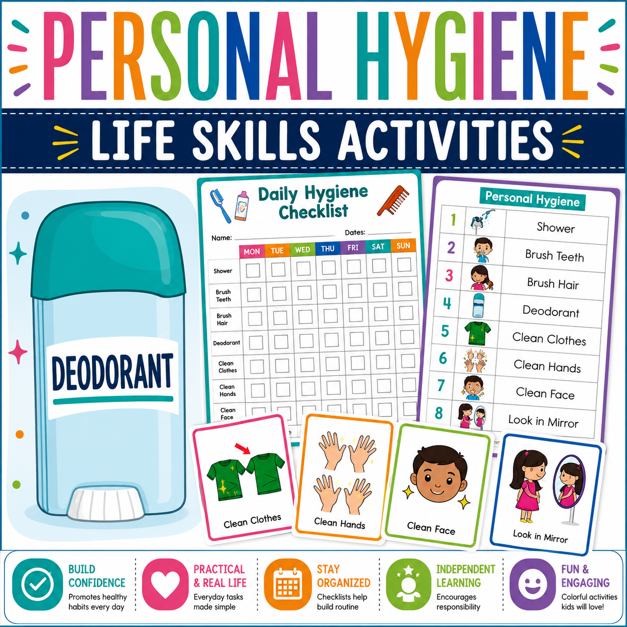 Personal Hygiene Life Skills Activities | Special Education Daily Living Skills Resource