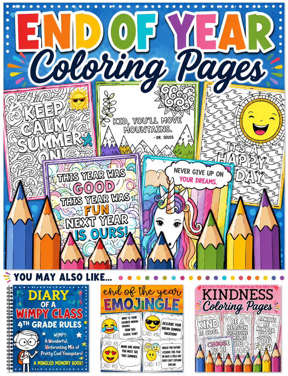 End of the Year Coloring Pages | Summer Coloring Sheets & End-of-School Activities