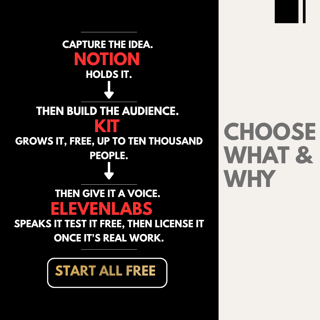 Choose What and Why. Free Content Creator's Idea Hub IMAGE