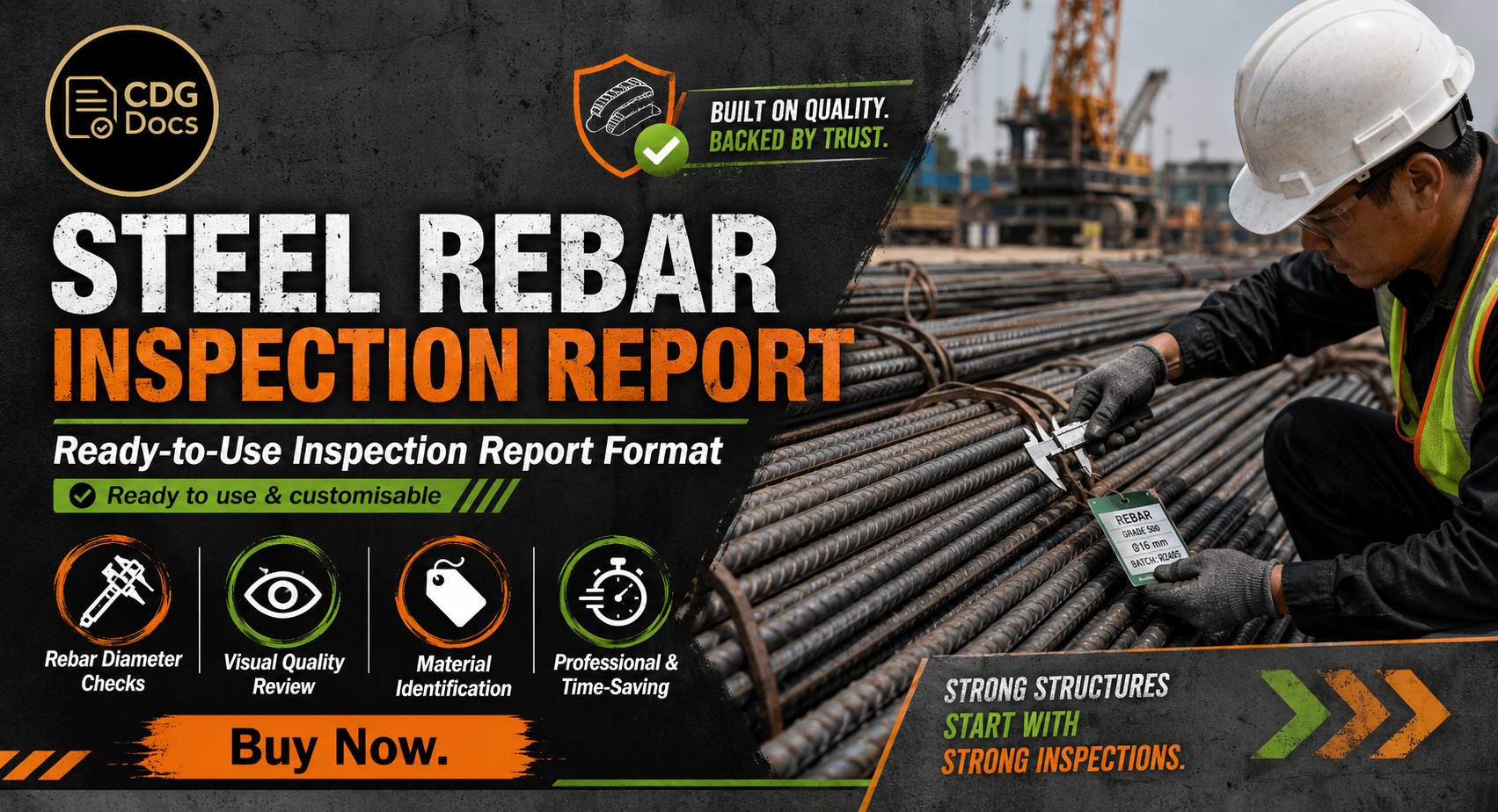 Steel Rebar Inspection Report Template | Construction Reinforcement Bar ...