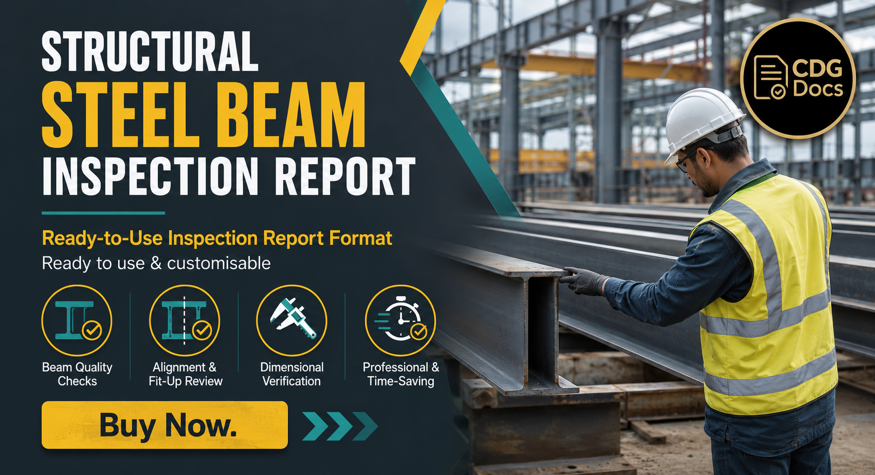 Structural Steel Beam Inspection Report Template | Fabrication Quality ...