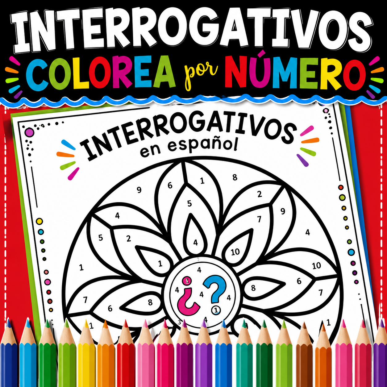 Spanish Interrogatives | Color by Number Activity, Worksheets & Sub Plans