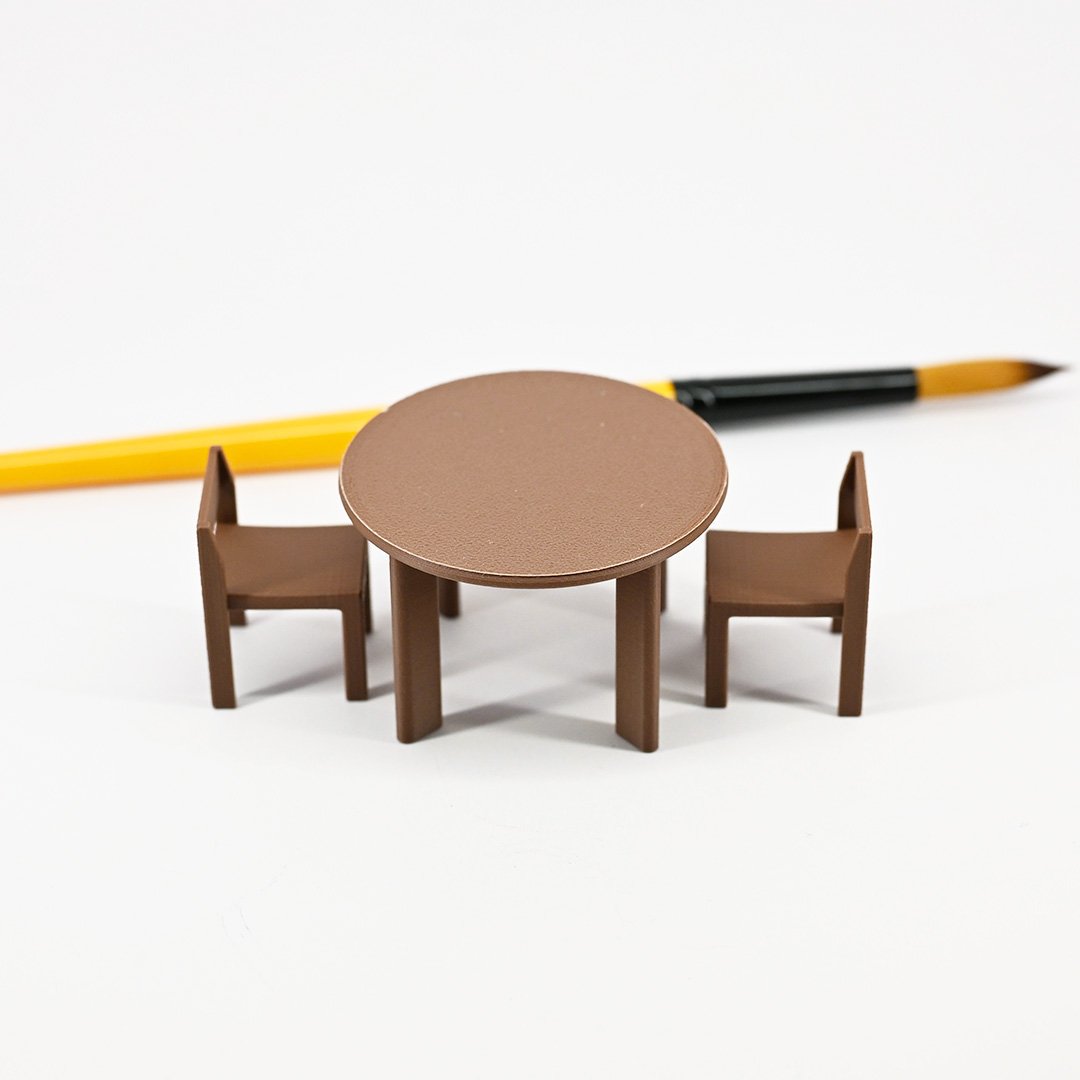 a miniature dining set because a real size paint brush