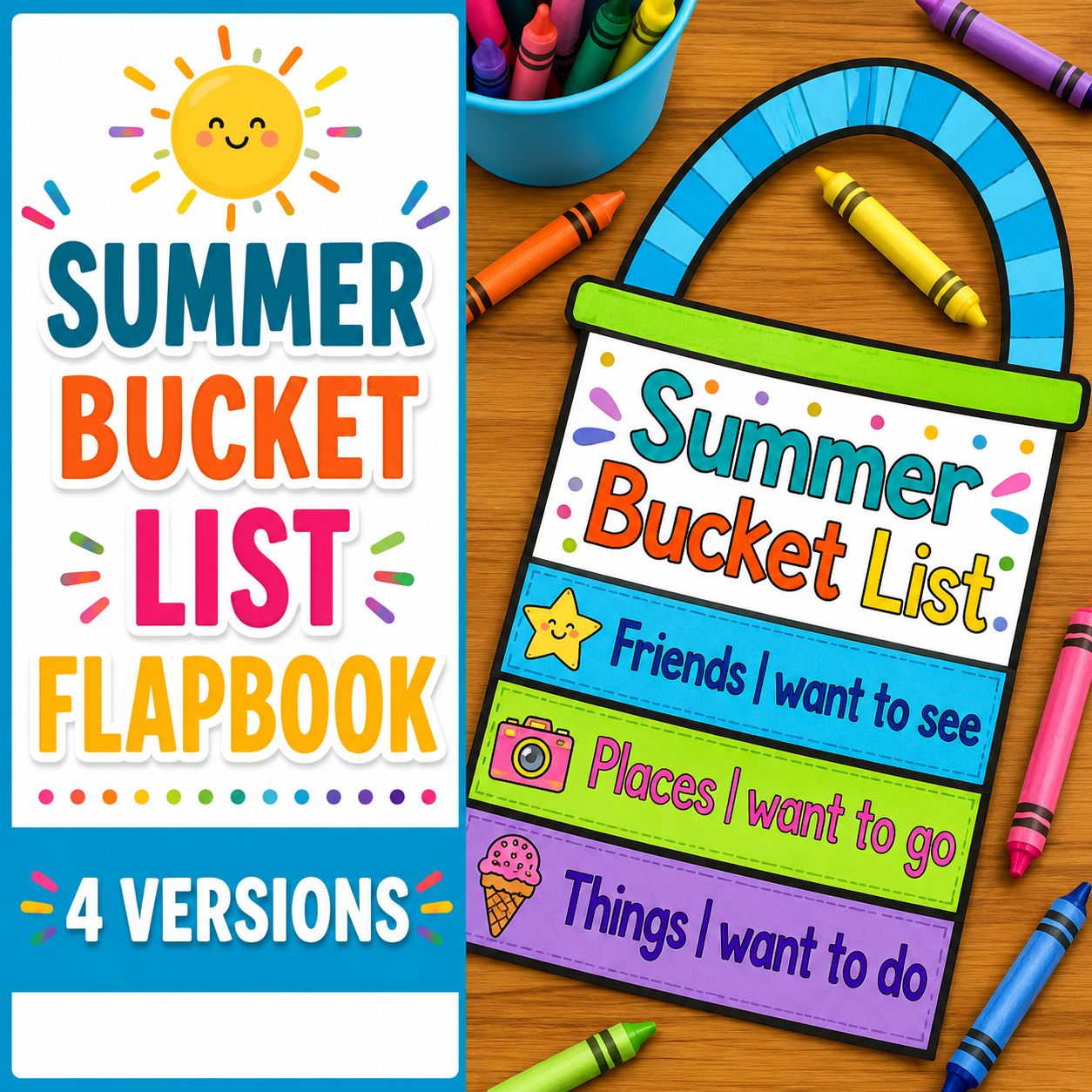 Summer Craft Bucket List | End-of-Year Writing Packet, Last Day of School & Art Activity