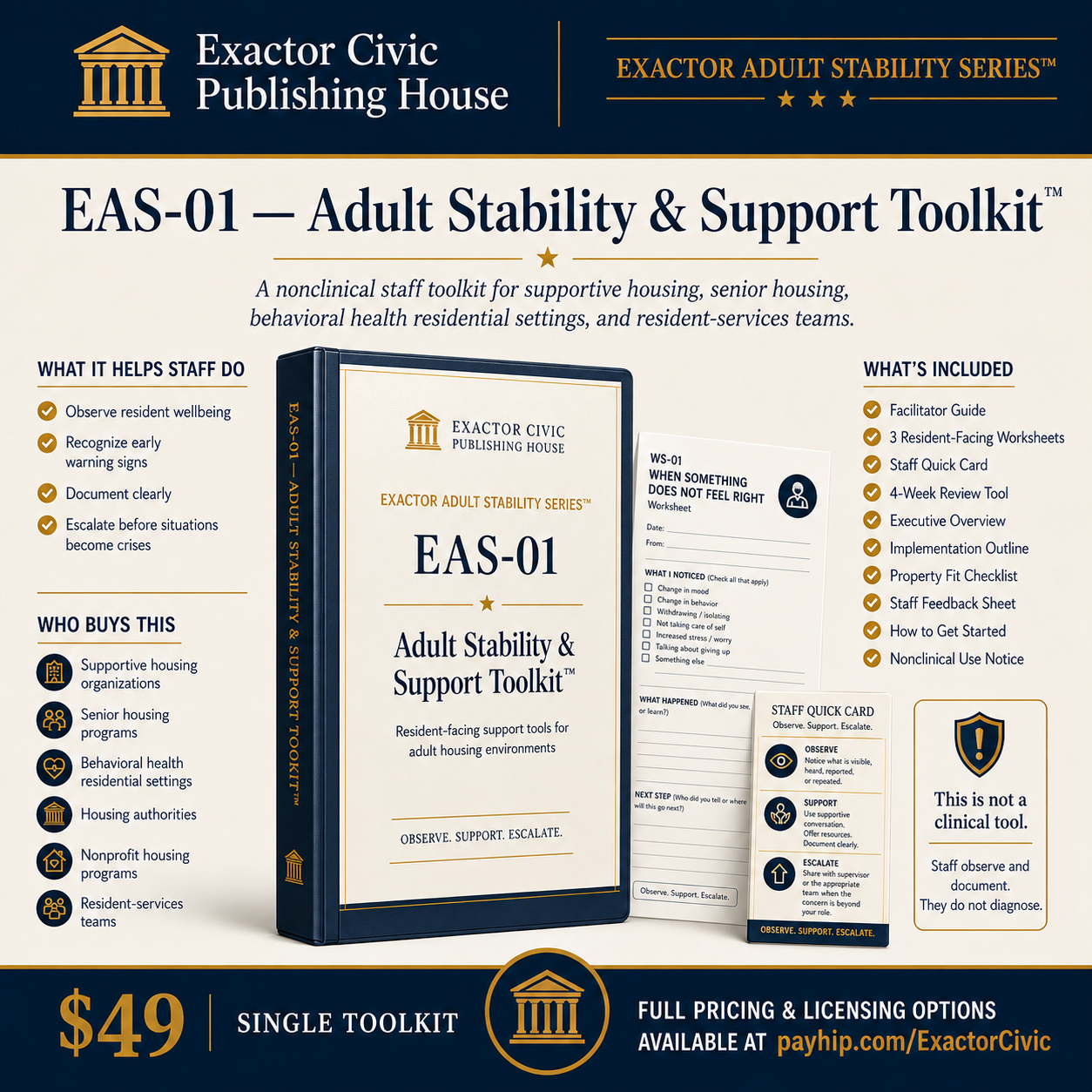EAS-01 Adult Stability and Support Toolkit by Exactor Civic Publishing House