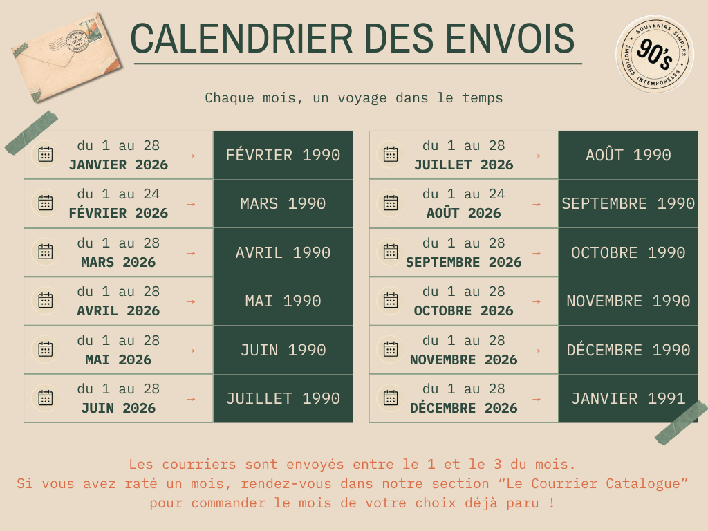 Calendrier Rétro 90's