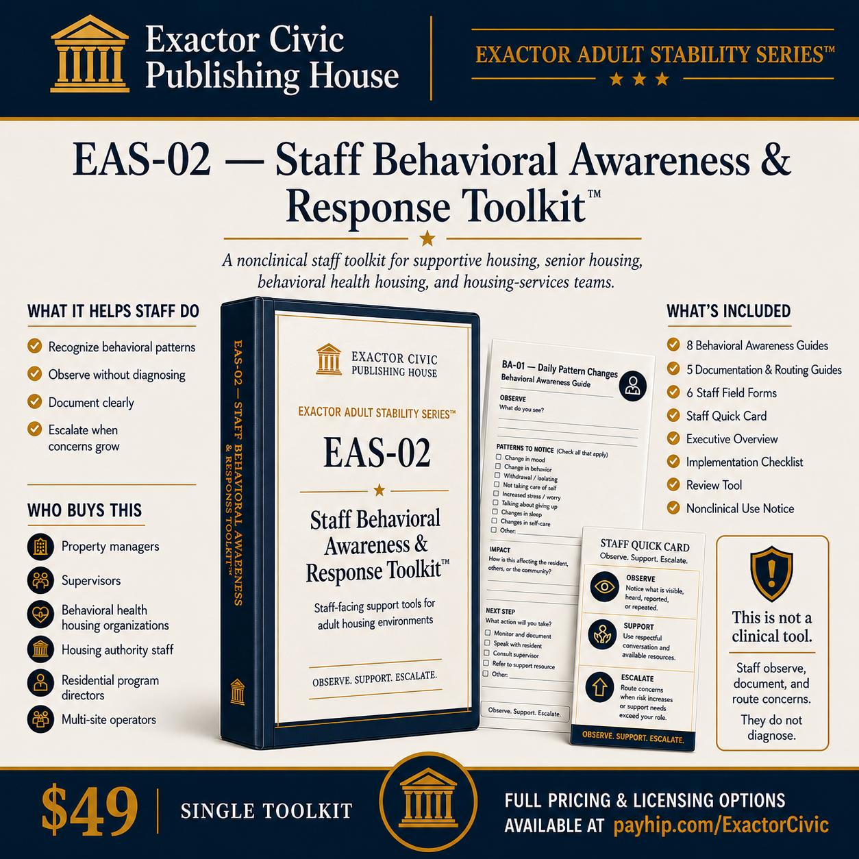 EAS-02 Staff Behavioral Awareness and Response Toolkit by Exactor Civic Publishing House